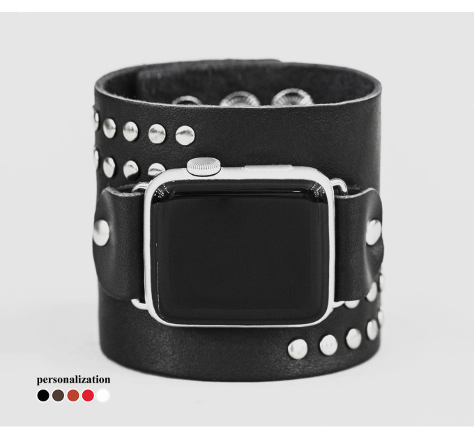 широкий Шкіряний ремінець для Apple Watch серії 3 4 5 6 7 8 9 SE Ultra Ultra 2 38 40 41 42 44 45 49 мм, 1070 