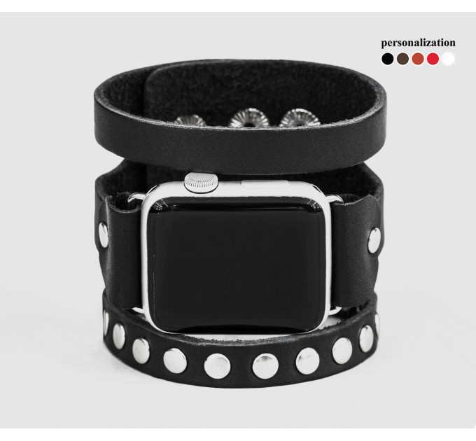 Шкіряний ремінець для Apple Watch серії 3 4 5 6 7 8 9 SE Ultra Ultra 2 та корпусу 38 40 41 42 44 45 49 мм, 1080