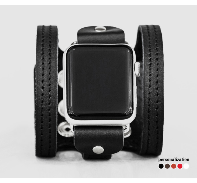 Шкіряний ремінець для Apple Watch серії 3 4 5 6 7 8 9 SE Ultra Ultra 2 та корпусу 38 40 41 42 44 45 49 мм, 1081ст