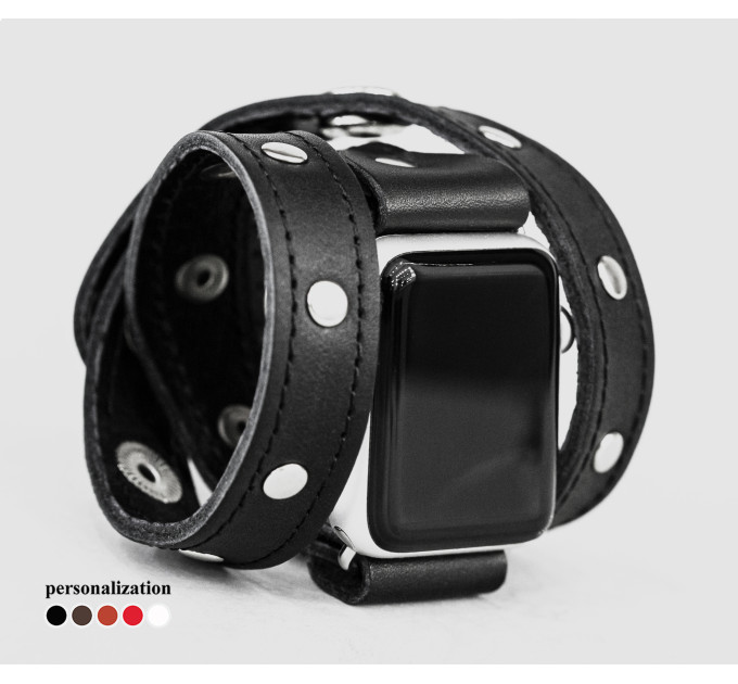 Шкіряний ремінець для Apple Watch серії 3 4 5 6 7 8 9 SE Ultra Ultra 2 38 40 41 42 44 45 49 мм, 1090ст