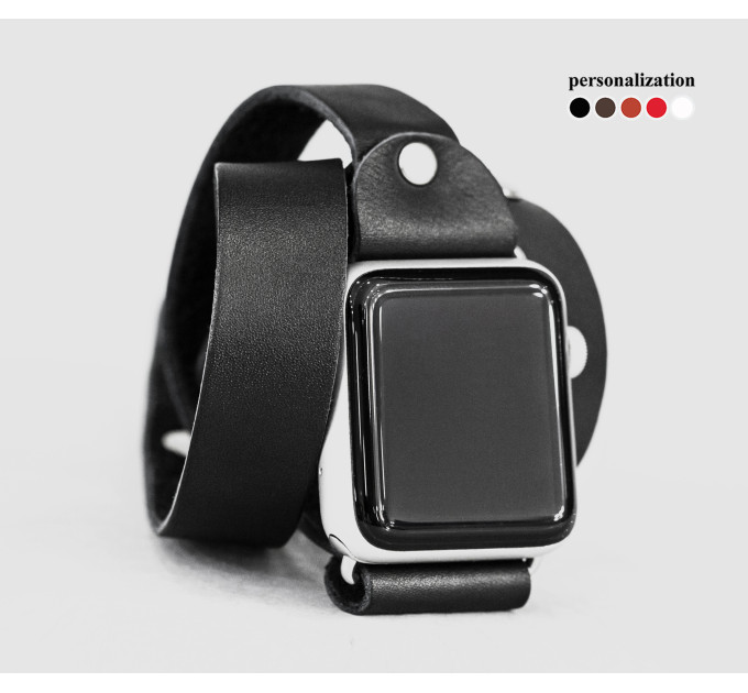 Шкіряний ремінець для Apple Watch серії 3 4 5 6 7 8 9 SE Ultra Ultra 2 38 40 41 42 44 45 49 мм, 1095