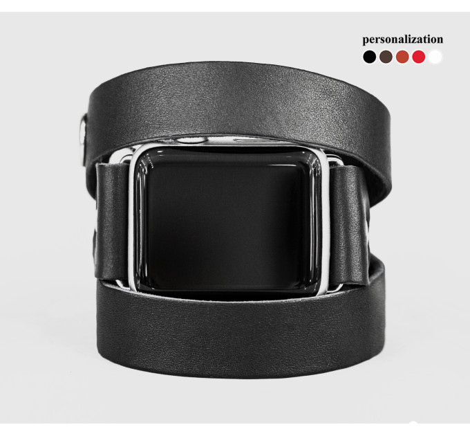 Шкіряний ремінець для Apple Watch серії 3 4 5 6 7 8 9 SE Ultra Ultra 2 38 40 41 42 44 45 49 мм, 1095