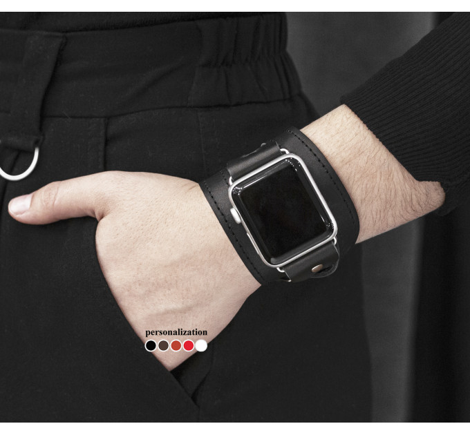 Шкіряний ремінець для Apple Watch серії 3 4 5 6 7 8 9 SE Ultra Ultra 2 38 40 41 42 44 45 49 мм, 1095ст
