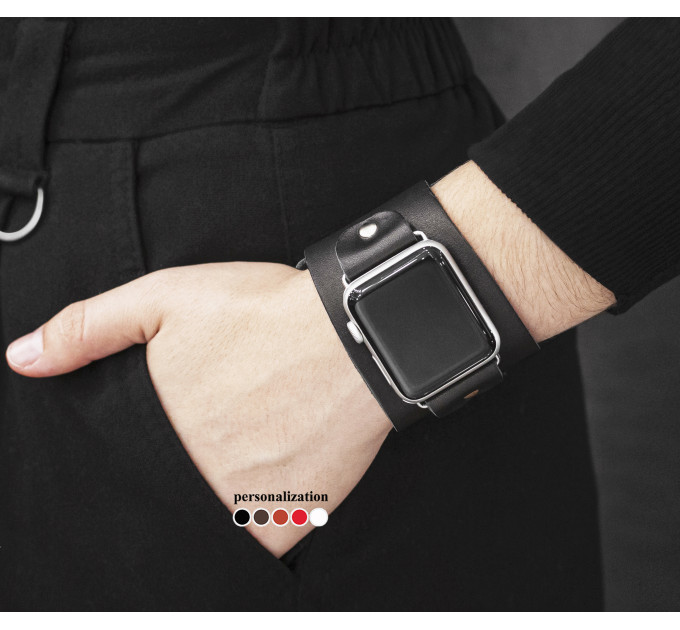 Шкіряний ремінець для Apple Watch серії 3 4 5 6 7 8 9 SE Ultra Ultra 2 та корпусу 38 40 41 42 44 45 49 мм, 1105
