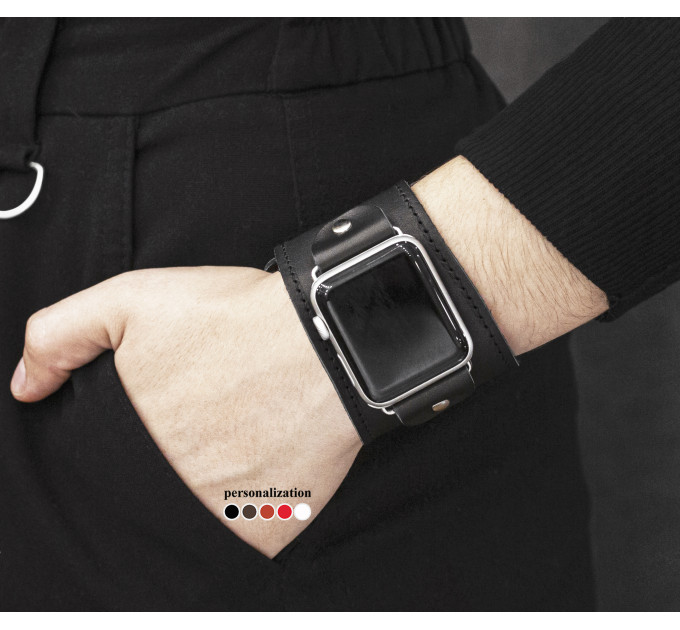 Шкіряний ремінець для Apple Watch серії 3 4 5 6 7 8 9 SE Ultra Ultra 2 та корпусу 38 40 41 42 44 45 49 мм, 1105ст