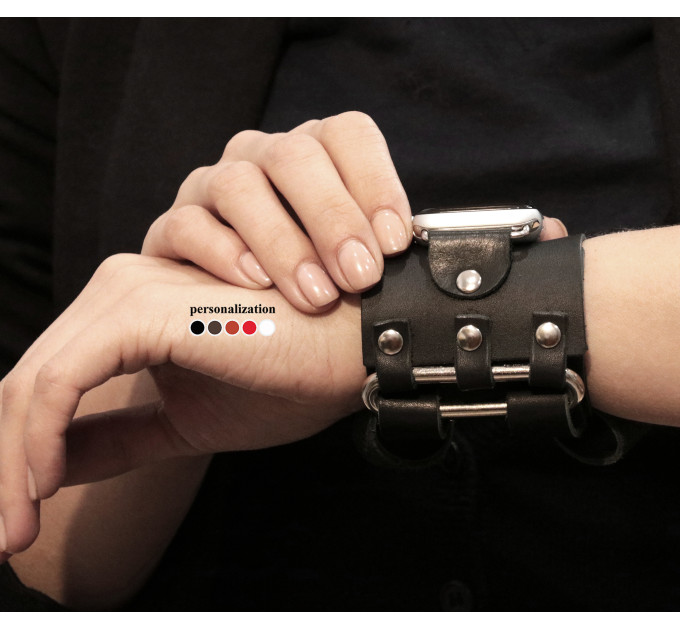 Шкіряний ремінець для Apple Watch серії 3 4 5 6 7 8 9 SE Ultra Ultra 2 та корпусу 38 40 41 42 44 45 49 мм, 1107