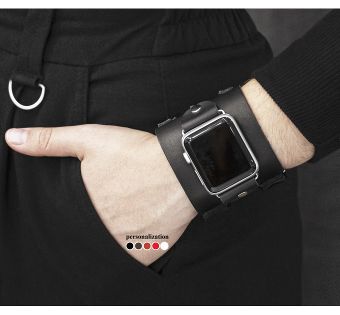 Шкіряний ремінець для Apple Watch серії 3 4 5 6 7 8 9 SE Ultra Ultra 2 та корпусу 38 40 41 42 44 45 49 мм, 1107