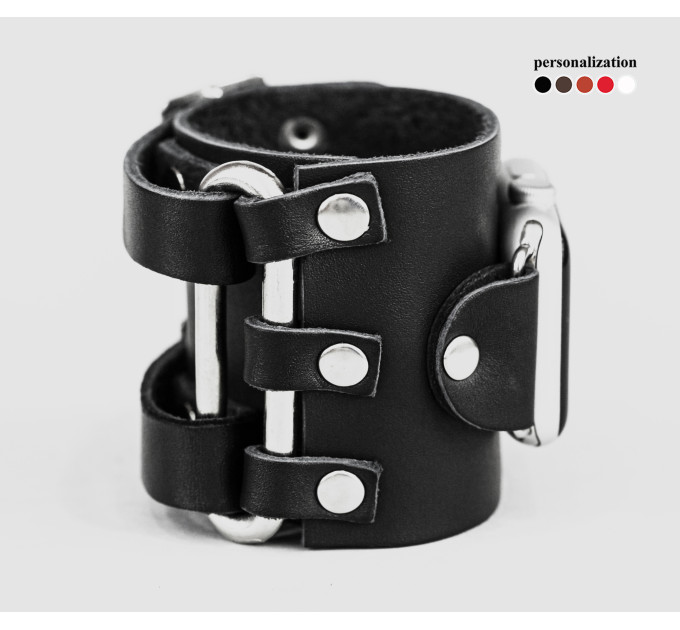 Шкіряний ремінець для Apple Watch серії 3 4 5 6 7 8 9 SE Ultra Ultra 2 та корпусу 38 40 41 42 44 45 49 мм, 1107