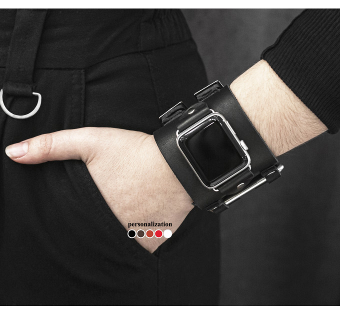 Шкіряний ремінець для Apple Watch серії 3 4 5 6 7 8 9 SE Ultra Ultra 2 та корпусу 38 40 41 42 44 45 49 мм, 1108
