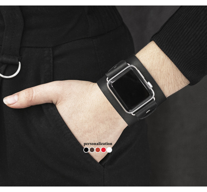 Шкіряний ремінець для Apple Watch серії 3 4 5 6 7 8 9 SE Ultra Ultra 2 та корпусу 38 40 41 42 44 45 49 мм, 1230