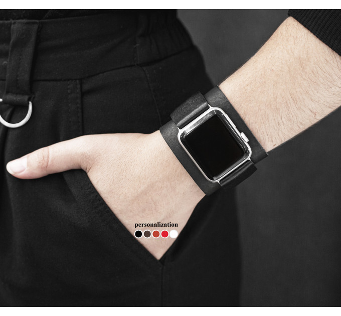 Шкіряний ремінець для Apple Watch серії 3 4 5 6 7 8 9 SE Ultra Ultra 2 та корпусу 38 40 41 42 44 45 49 мм, 1235