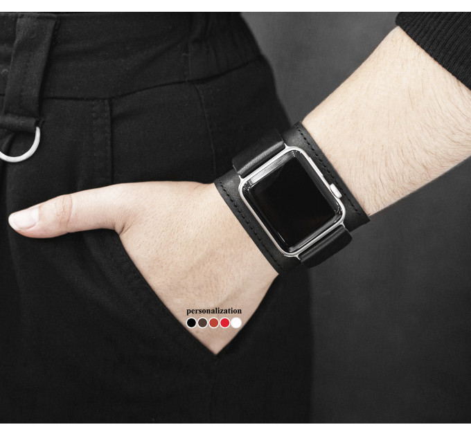 Шкіряний ремінець для Apple Watch серії 3 4 5 6 7 8 9 SE Ultra Ultra 2 та корпусу 38 40 41 42 44 45 49 мм, 1235ст