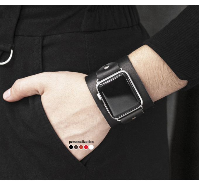 Шкіряний ремінець для Apple Watch серії 3 4 5 6 7 8 9 SE Ultra Ultra 2 та корпусу 38 40 41 42 44 45 49 мм, 1310