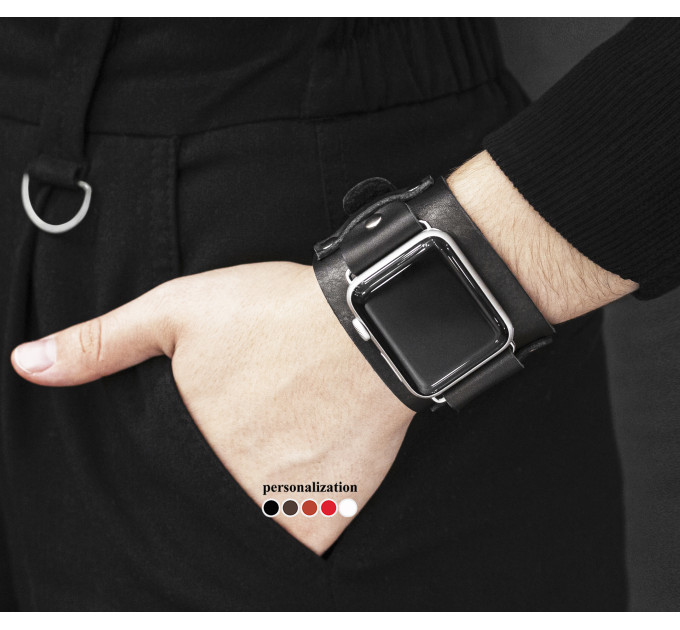 Шкіряний ремінець для Apple Watch серії 3 4 5 6 7 8 9 SE Ultra Ultra 2 та корпусу 38 40 41 42 44 45 49 мм, 1330