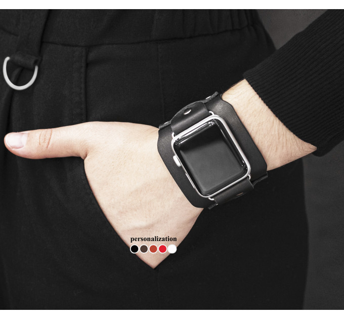 Шкіряний ремінець для Apple Watch серії 3 4 5 6 7 8 9 Ultra Ultra 2 та корпусу 38 40 41 42 44 45 49 мм, 1335