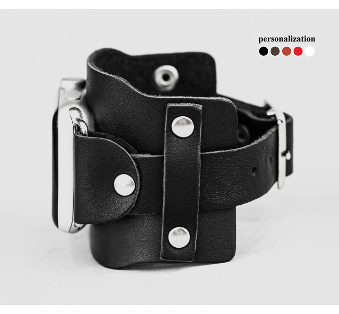 Шкіряний ремінець для Apple Watch серії 3 4 5 6 7 8 9 Ultra Ultra 2 та корпусу 38 40 41 42 44 45 49 мм, 1335