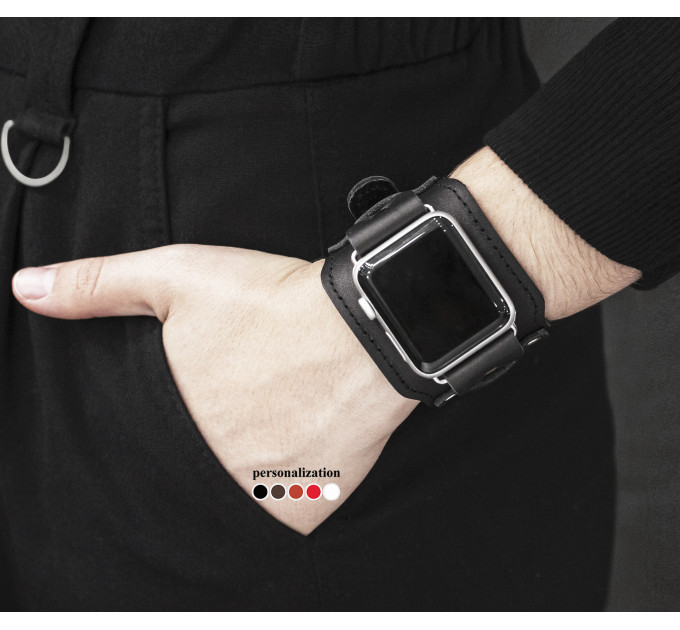 Шкіряний ремінець для Apple Watch серії 3 4 5 6 7 8 9 SE Ultra Ultra 2 та корпусу 38 40 41 42 44 45 49 мм, 1335ст