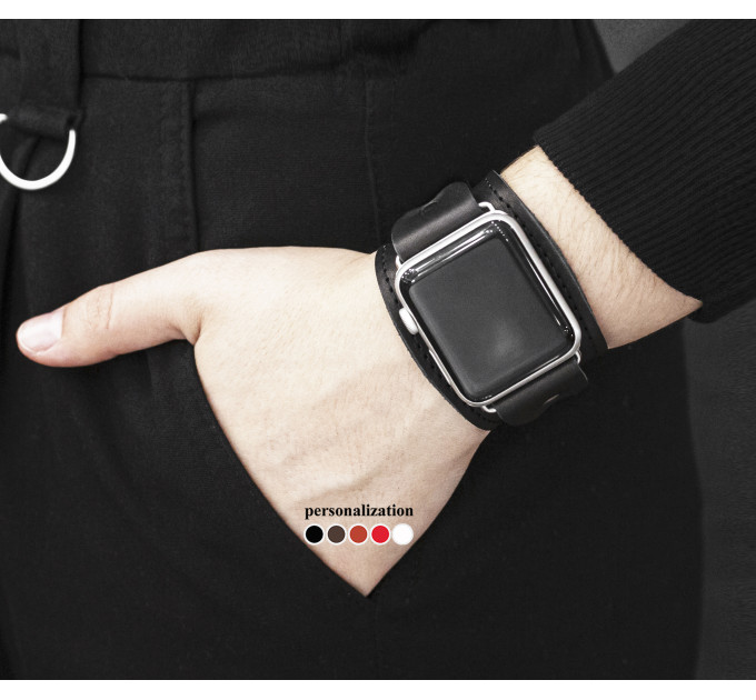 Шкіряний ремінець для Apple Watch серії 3 4 5 6 7 8 9 SE Ultra Ultra 2 та корпусу 38 40 41 42 44 45 49 мм, 1357ст