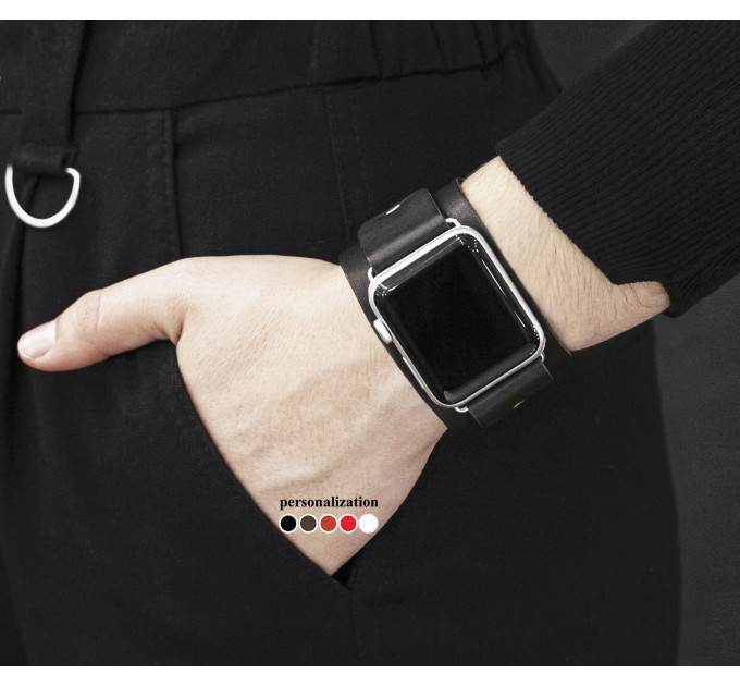 Шкіряний ремінець для Apple Watch серії 3 4 5 6 7 8 9 SE Ultra Ultra 2 та корпусу 38 40 41 42 44 45 49 мм, 1362
