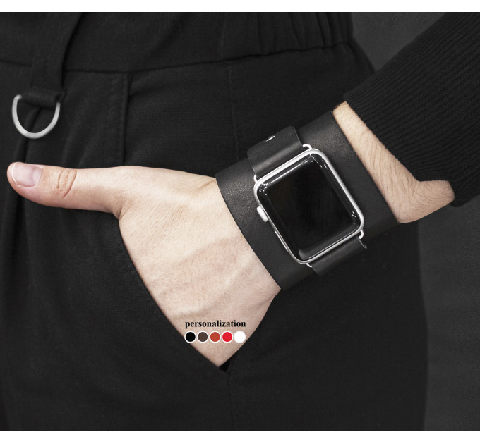 Шкіряний ремінець для Apple Watch серії 3 4 5 6 7 8 9 SE Ultra Ultra 2 та корпусу 38 40 41 42 44 45 49 мм, 1363