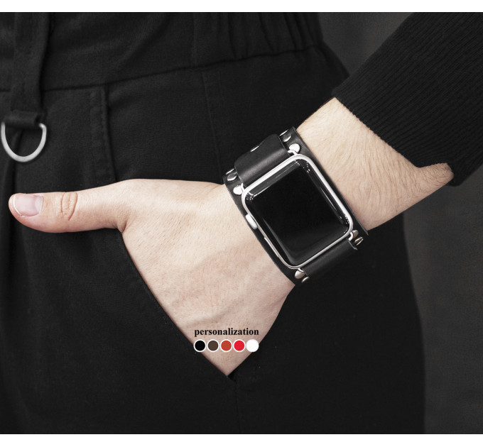 Шкіряний ремінець для Apple Watch серії 3 4 5 6 7 8 9 SE Ultra Ultra 2 та корпусу 38 40 41 42 44 45 49 мм, 1364