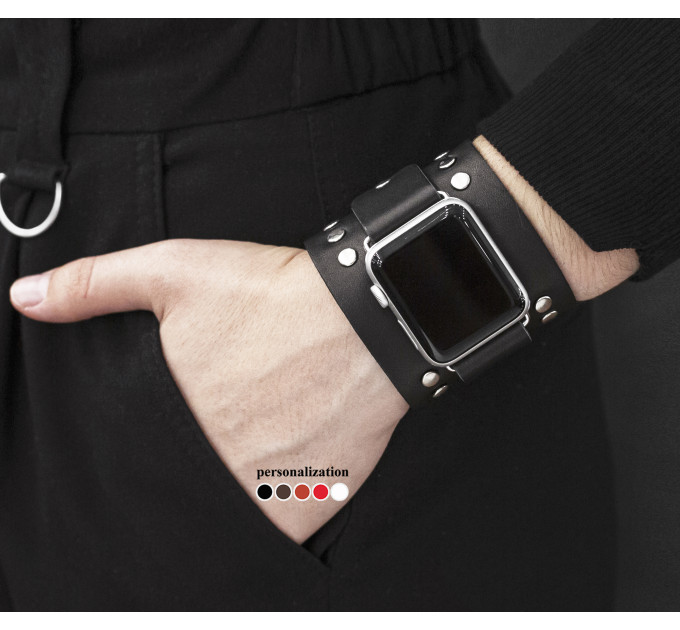 Шкіряний ремінець для Apple Watch серії 3 4 5 6 7 8 9 SE Ultra Ultra 2 та корпусу 38 40 41 42 44 45 49 мм, 1365