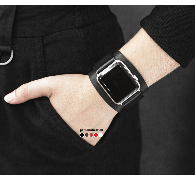 Шкіряний ремінець для Apple Watch серії 3 4 5 6 7 8 9 SE Ultra Ultra 2 та корпусу 38 40 41 42 44 45 49 мм, 1530