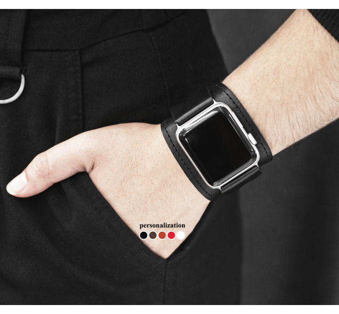 Шкіряний ремінець для Apple Watch серії 3 4 5 6 7 8 9 SE Ultra Ultra 2 та корпусу 38 40 41 42 44 45 49 мм, 1530ст