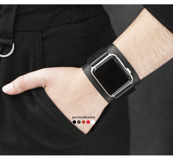 Шкіряний ремінець для Apple Watch серії 3 4 5 6 7 8 9 SE Ultra Ultra 2 та корпусу 38 40 41 42 44 45 49 мм, 1540