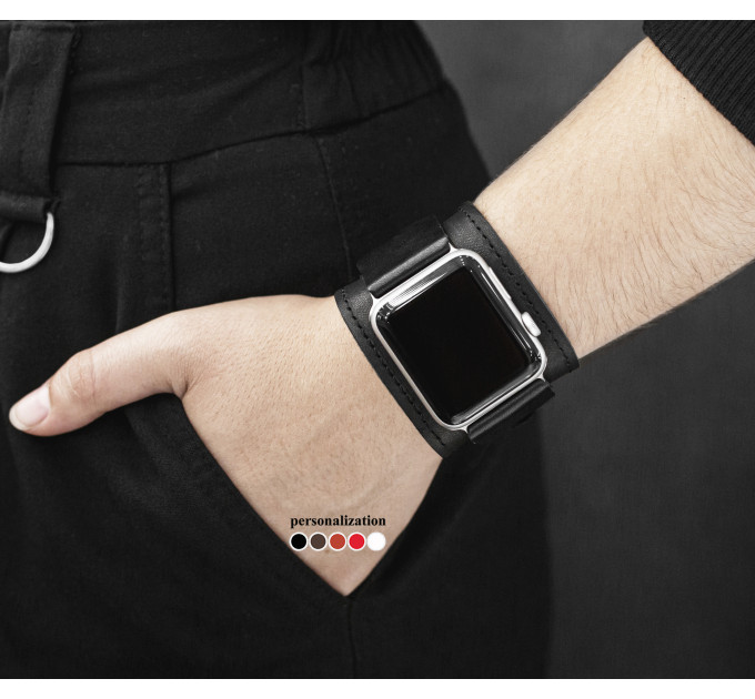 Шкіряний ремінець для Apple Watch серії 3 4 5 6 7 8 9 SE Ultra Ultra 2 та корпусу 38 40 41 42 44 45 49 мм, 1540ст