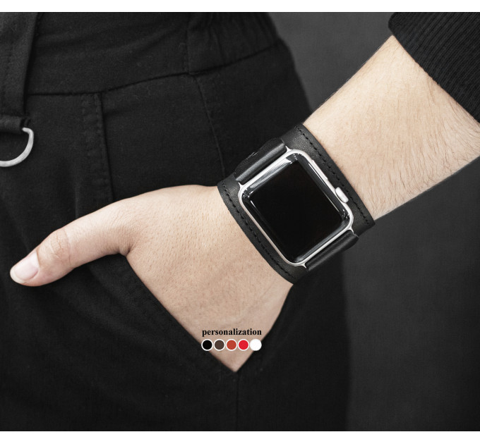 Шкіряний ремінець для Apple Watch серії 3 4 5 6 7 8 9 SE Ultra Ultra 2 та корпусу 38 40 41 42 44 45 49 мм, 1550ст