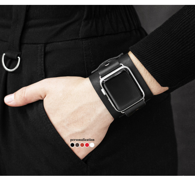 Шкіряний ремінець для Apple Watch серії 3 4 5 6 7 8 9 SE Ultra Ultra 2 та корпусу 38 40 41 42 44 45 49 мм, 1552