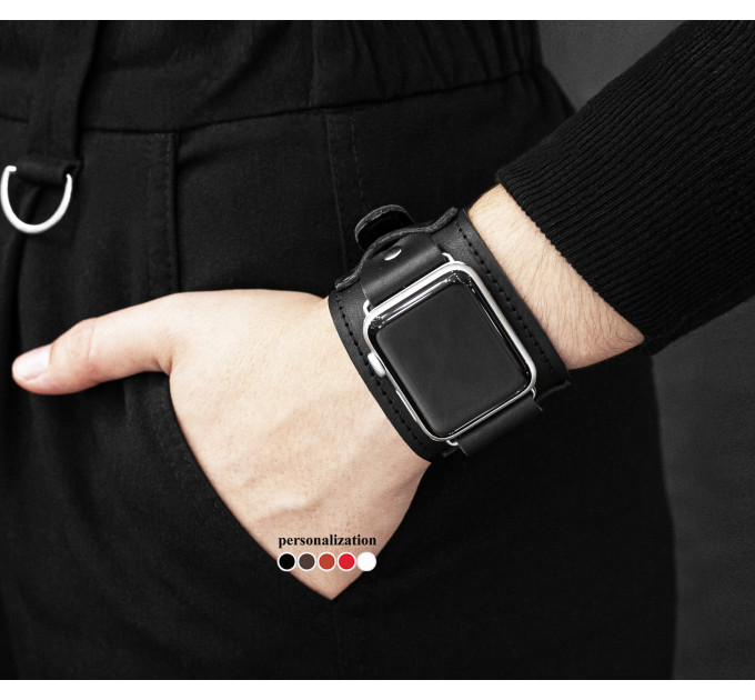 Шкіряний ремінець для Apple Watch серії 3 4 5 6 7 8 9 SE Ultra Ultra 2 та корпусу 38 40 41 42 44 45 49 мм, 1552ст