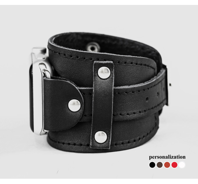 Шкіряний ремінець для Apple Watch серії 3 4 5 6 7 8 9 SE Ultra Ultra 2 та корпусу 38 40 41 42 44 45 49 мм, 1552ст