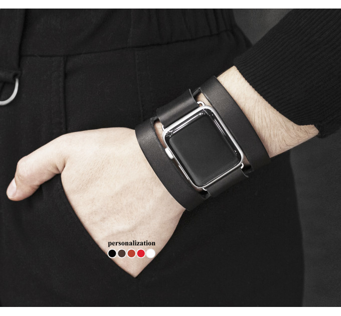 Шкіряний ремінець для Apple Watch серії 3 4 5 6 7 8 9 SE Ultra Ultra 2 та корпусу 38 40 41 42 44 45 49 мм, 1620