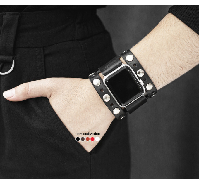 Шкіряний ремінець для Apple Watch серії 3 4 5 6 7 8 9 SE Ultra Ultra 2 та корпусу 38 40 41 42 44 45 49 мм, 1625