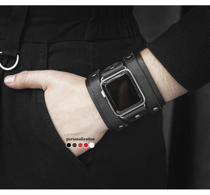 Шкіряний ремінець для Apple Watch серії 3 4 5 6 7 8 9 SE Ultra Ultra 2 та корпусу 38 40 41 42 44 45 49 мм, 1715
