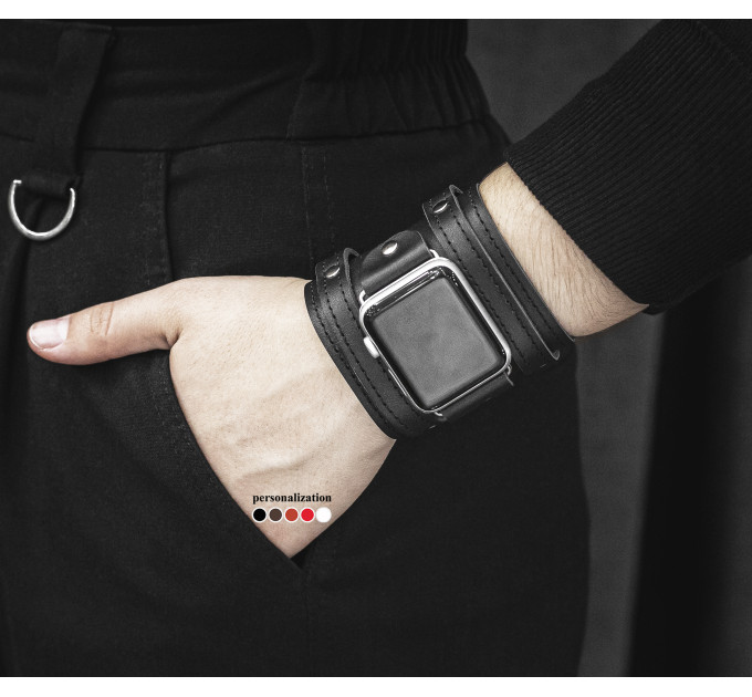 Шкіряний ремінець для Apple Watch серії 3 4 5 6 7 8 9 SE Ultra Ultra 2 та корпусу 38 40 41 42 44 45 49 мм, 1715ст