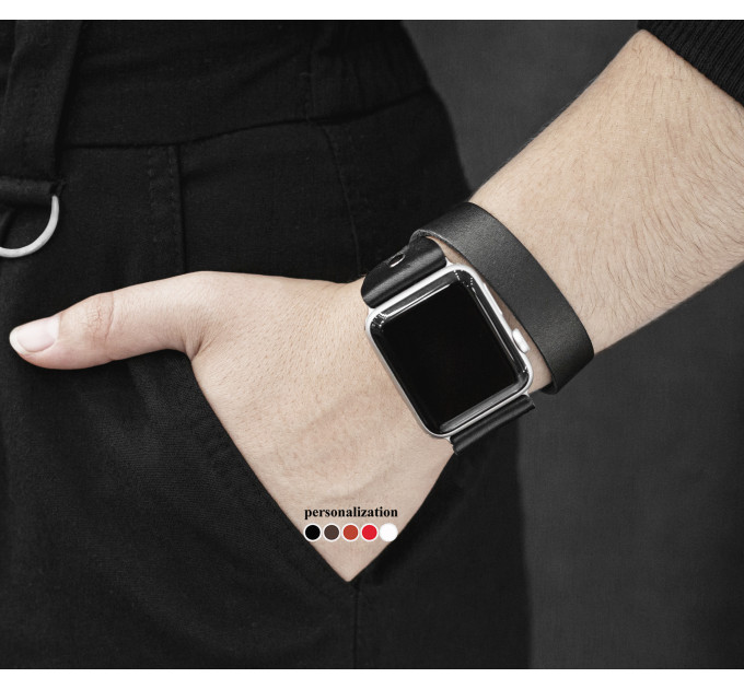 Шкіряний ремінець для Apple Watch серії 3 4 5 6 7 8 9 SE Ultra Ultra 2 38 40 41 42 44 45 49 мм, 1810