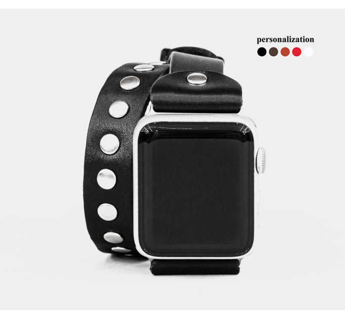 Шкіряний ремінець для Apple Watch серії 3 4 5 6 7 8 9 SE Ultra Ultra 2 38 40 41 42 44 45 49 мм, 1820