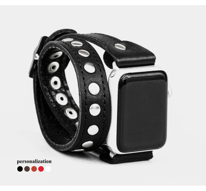 Шкіряний ремінець для Apple Watch серії 3 4 5 6 7 8 9 SE Ultra Ultra 2 38 40 41 42 44 45 49 мм, 1820ст