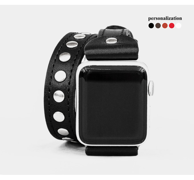 Шкіряний ремінець для Apple Watch серії 3 4 5 6 7 8 9 SE Ultra Ultra 2 38 40 41 42 44 45 49 мм, 1820ст