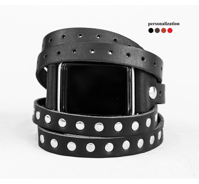 Шкіряний ремінець для Apple Watch серії 3 4 5 6 7 8 9 SE Ultra Ultra 2 38 40 41 42 44 45 49 мм, 1856