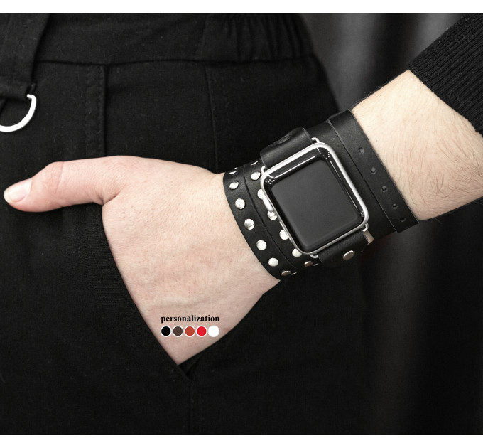 Шкіряний ремінець для Apple Watch серії 3 4 5 6 7 8 9 SE Ultra Ultra 2 38 40 41 42 44 45 49 мм, 1857