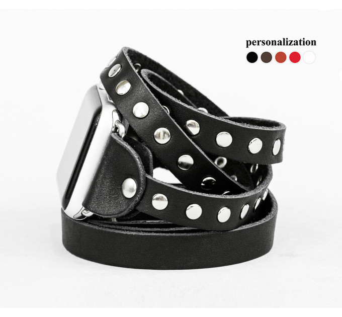 Шкіряний ремінець для Apple Watch серії 3 4 5 6 7 8 9 SE Ultra Ultra 2 38 40 41 42 44 45 49 мм, 1857