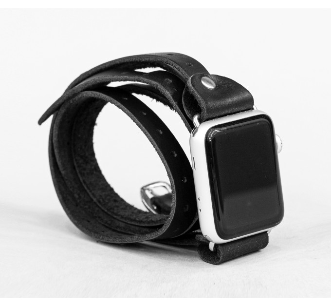 Шкіряний ремінець для Apple Watch серії 3 4 5 6 7 8 9 SE Ultra Ultra 2 38 40 41 42 44 45 49 мм, 1858