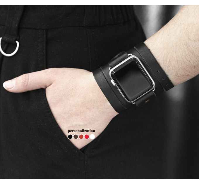 Шкіряний ремінець для Apple Watch серії 3 4 5 6 7 8 9 SE Ultra Ultra 2 38 40 41 42 44 45 49 мм, 1860