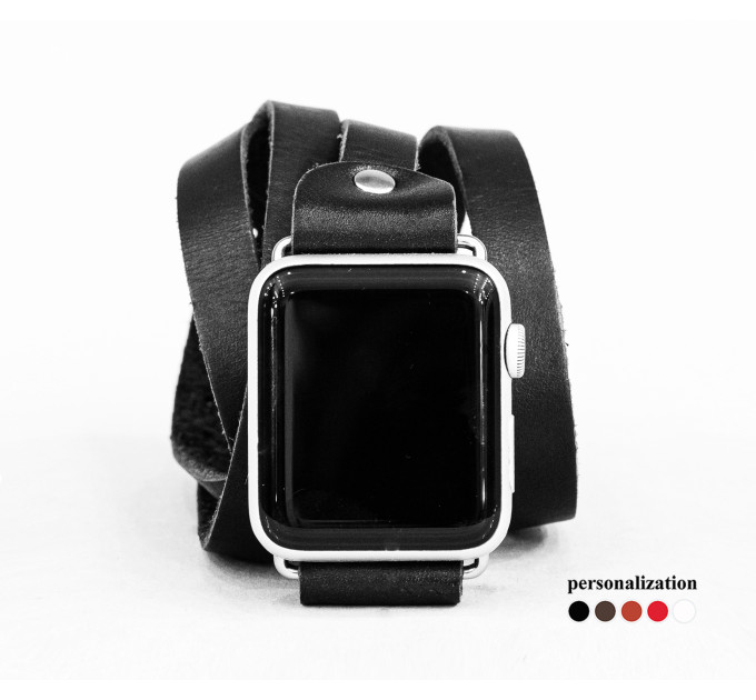 Шкіряний ремінець для Apple Watch серії 3 4 5 6 7 8 9 SE Ultra Ultra 2 38 40 41 42 44 45 49 мм, 1860