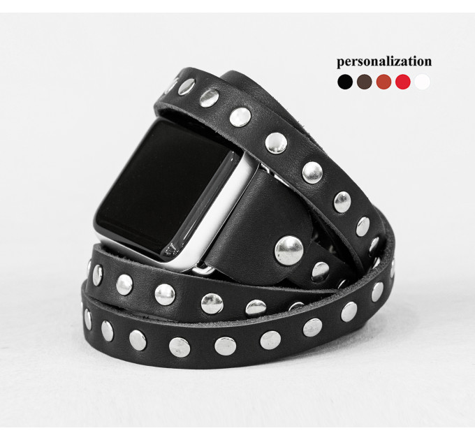 Шкіряний ремінець для Apple Watch серії 3 4 5 6 7 8 9 SE Ultra Ultra 2 38 40 41 42 44 45 49 мм, 1861