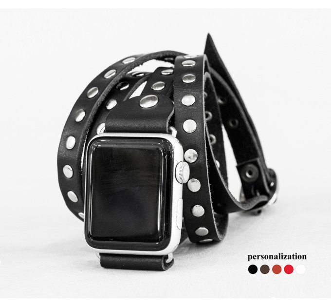 Шкіряний ремінець для Apple Watch серії 3 4 5 6 7 8 9 SE Ultra Ultra 2 38 40 41 42 44 45 49 мм, 1861